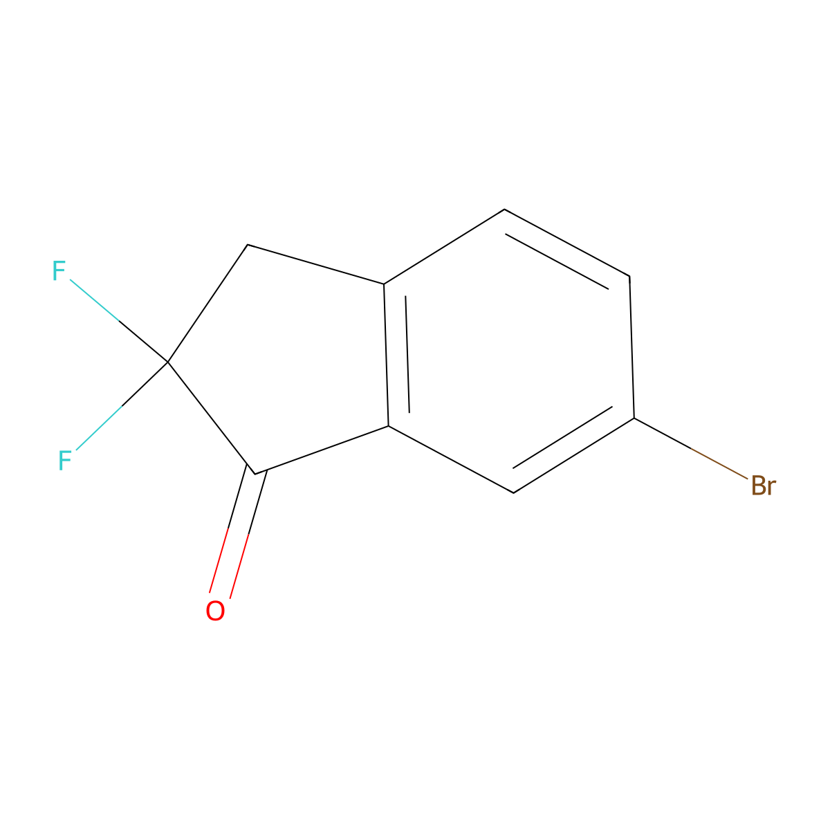 6-bromo-2,2-difluoro-2,3-dihydro-1H-inden-1-one molecular structure, CAS 2768326-38-9