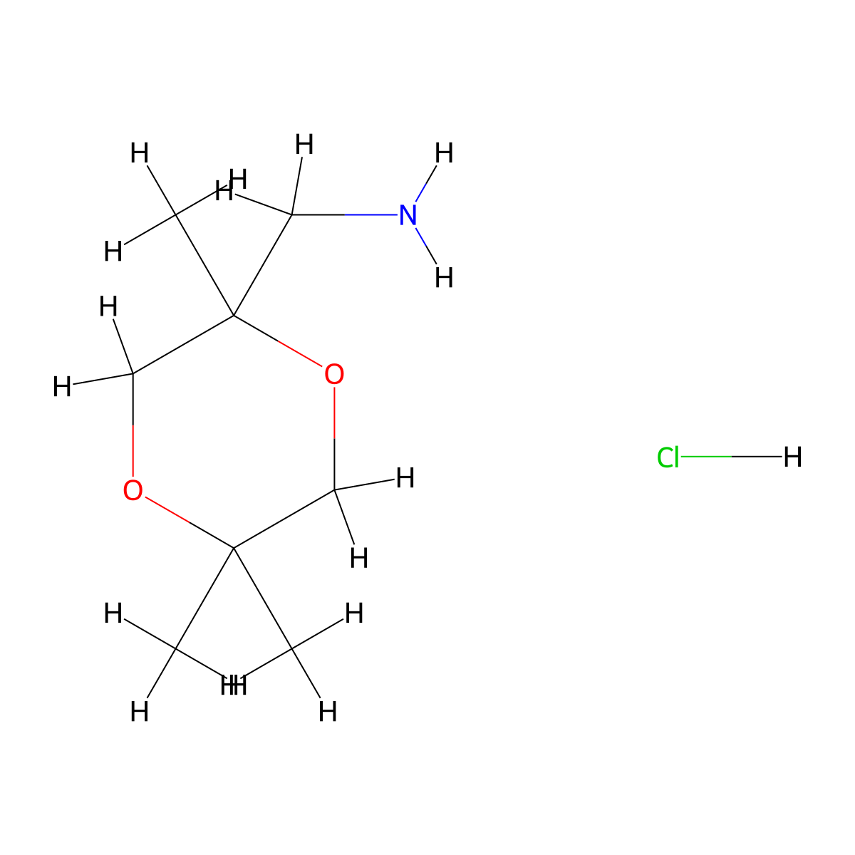 1-(2,5,5-Trimethyl-1,4-dioxan-2-yl)methanamine hydrochloride molecular structure, CAS 2768326-40-3