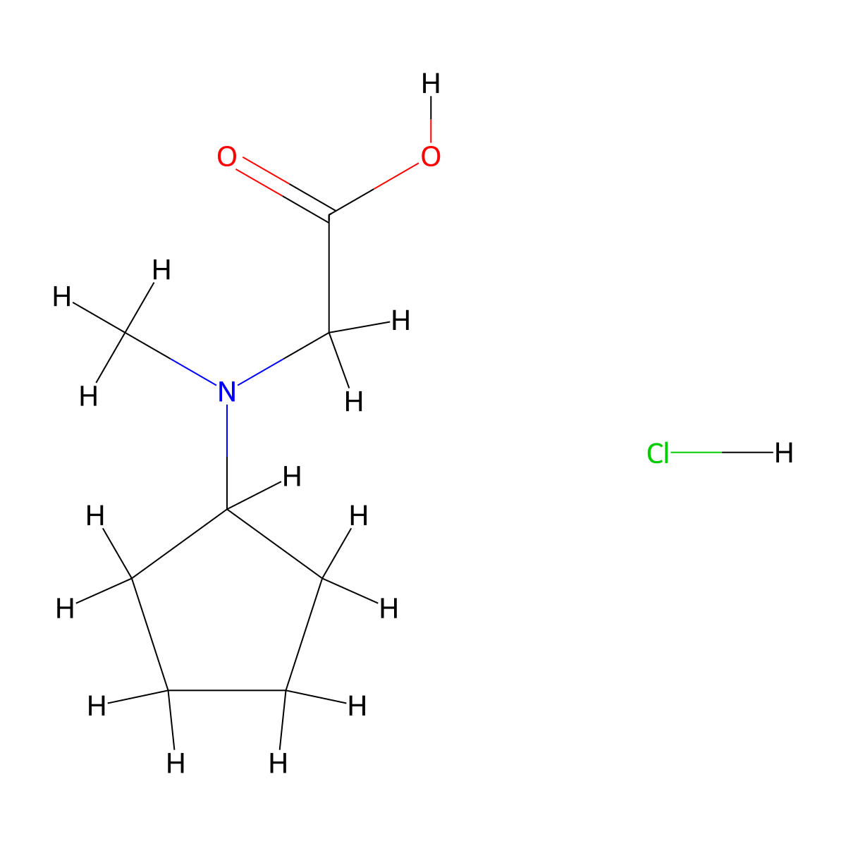 2-[Cyclopentyl(methyl)amino]acetic acid hydrochloride molecular structure, CAS 2768326-43-6