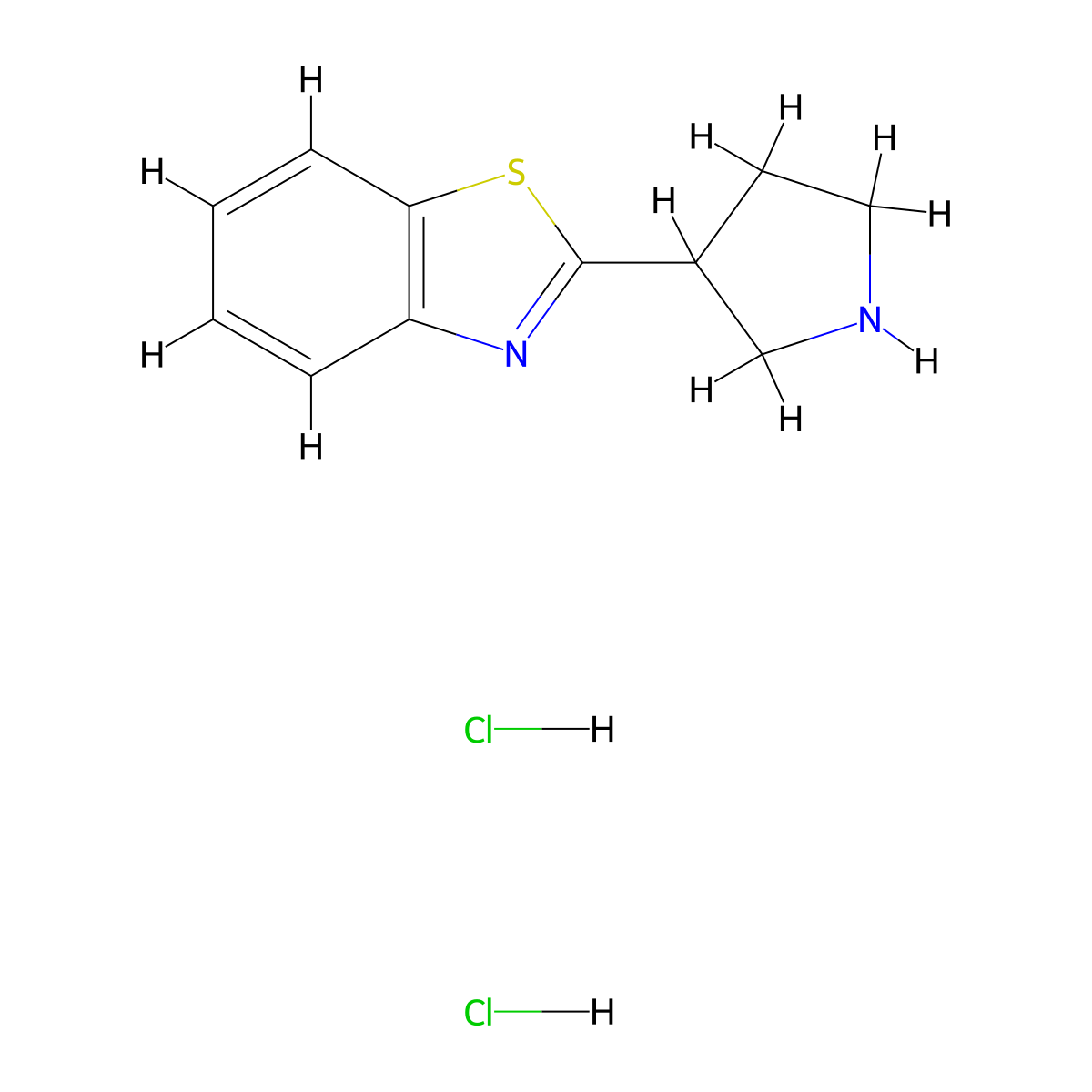 2-(Pyrrolidin-3-yl)-1,3-benzothiazole dihydrochloride molecular structure, CAS 2768326-50-5