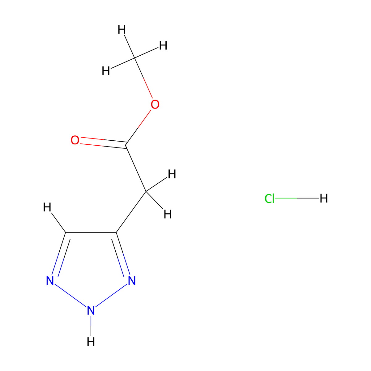 methyl 2-(1H-1,2,3-triazol-4-yl)acetate hydrochloride molecular structure, CAS 2768326-51-6