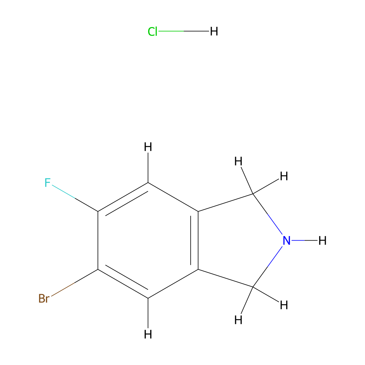5-bromo-6-fluoro-2,3-dihydro-1H-isoindole hydrochloride molecular structure, CAS 2768326-58-3