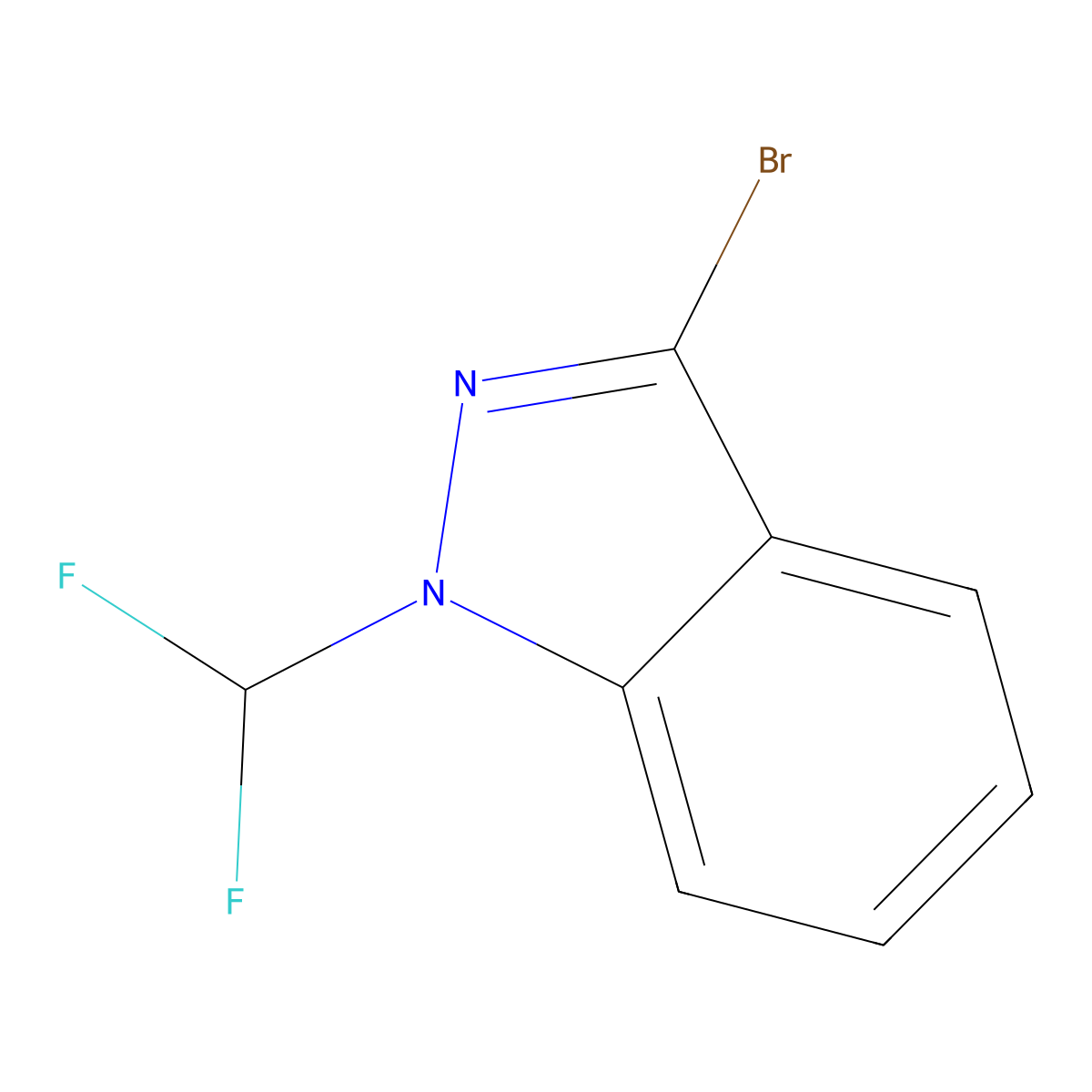 3-bromo-1-(difluoromethyl)-1H-indazole molecular structure, CAS 2768326-60-7
