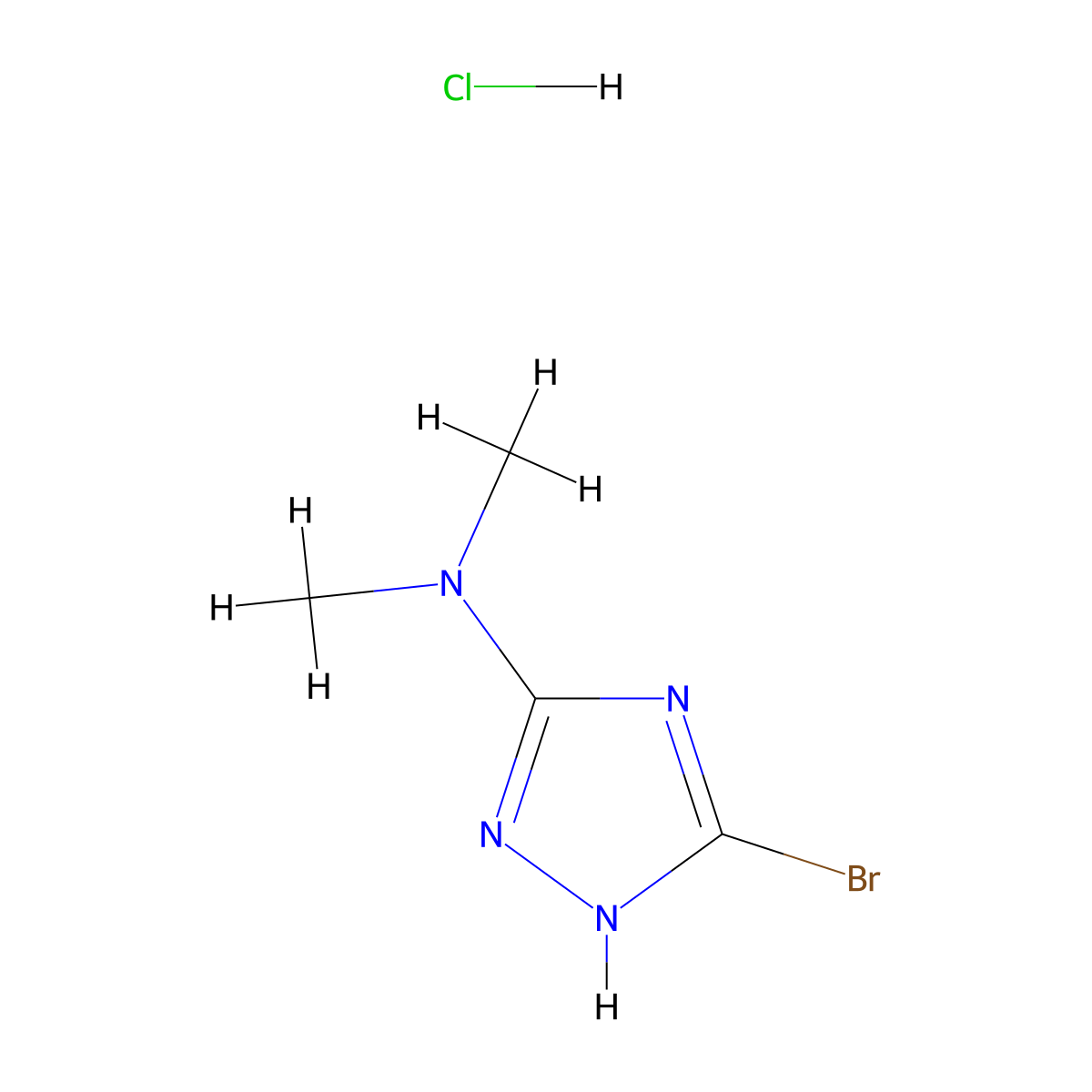 3-bromo-N,N-dimethyl-1H-1,2,4-triazol-5-amine hydrochloride molecular structure, CAS 2768326-68-5
