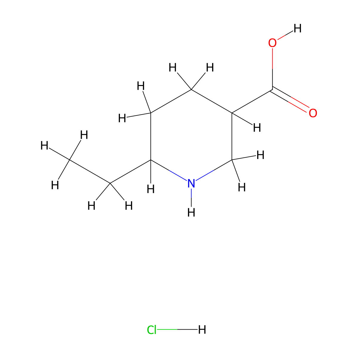 6-Ethylpiperidine-3-carboxylic acid hydrochloride molecular structure, CAS 2768326-78-7
