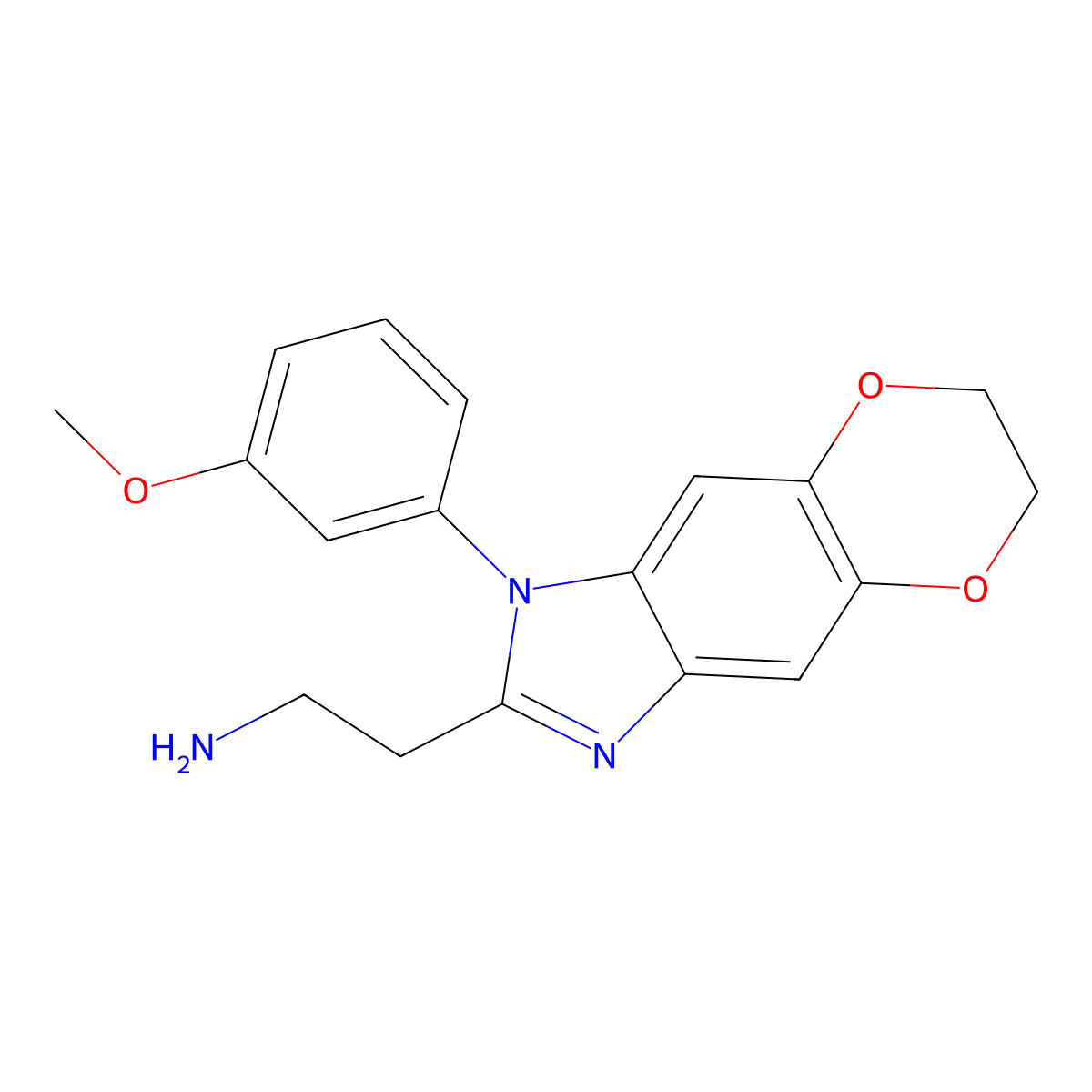 2-[6-(3-Methoxyphenyl)-10,13-dioxa-4,6-diazatricyclo[7.4.0.0,3,7]trideca-1(9),2,4,7-tetraen-5-yl]ethan-1-amine molecular structure, CAS 2768326-81-2