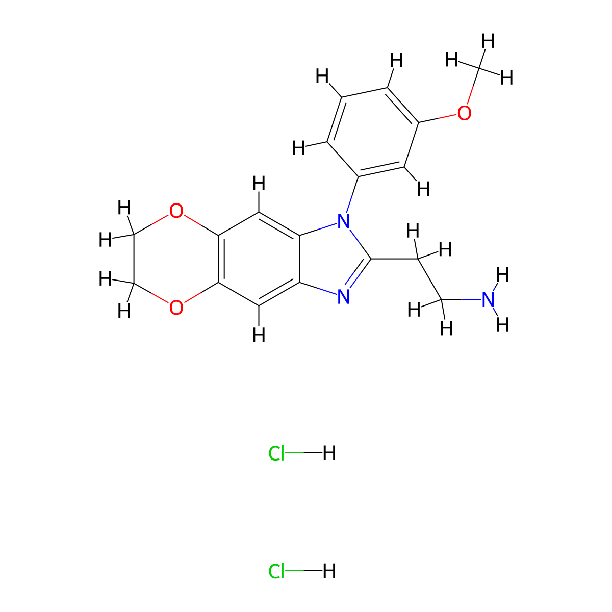 2-[6-(3-Methoxyphenyl)-10,13-dioxa-4,6-diazatricyclo[7.4.0.0,3,7]trideca-1,3(7),4,8-tetraen-5-yl]ethan-1-amine dihydrochloride molecular structure, CAS 2768326-82-3