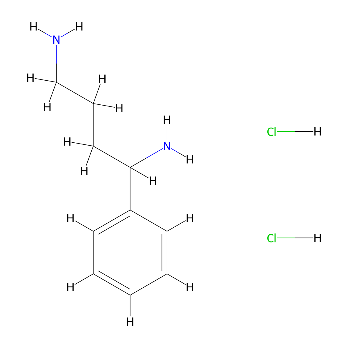 1-Phenylbutane-1,4-diamine dihydrochloride molecular structure, CAS 2768326-88-9