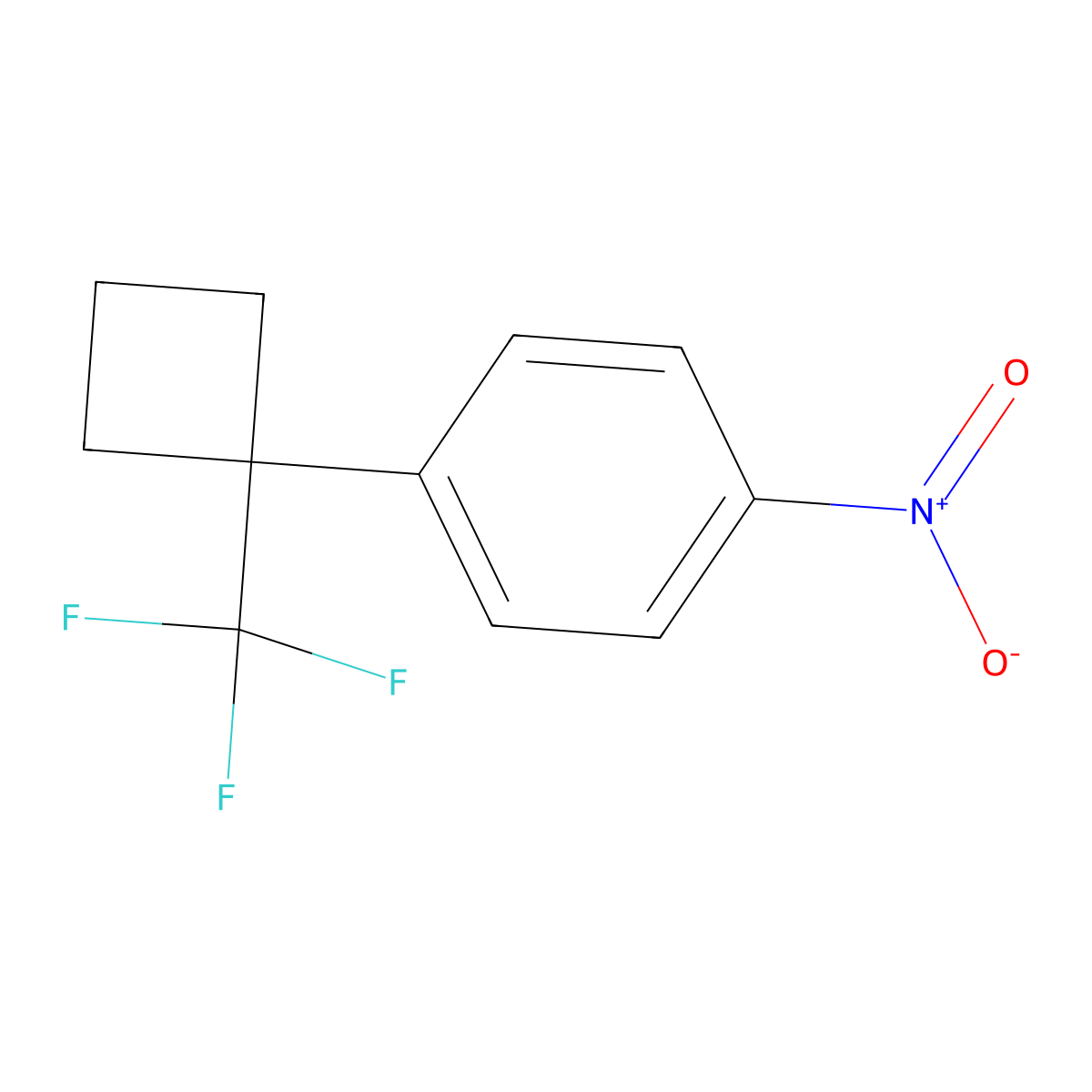 1-Nitro-4-[1-(trifluoromethyl)cyclobutyl]benzene molecular structure, CAS 2768326-91-4