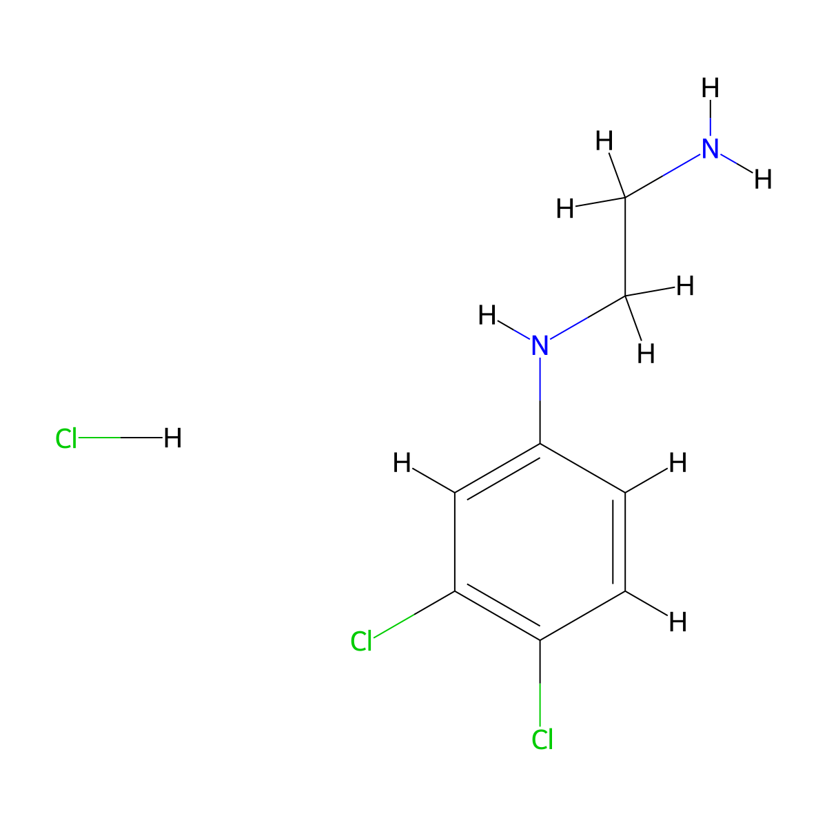 N1-(3,4-dichlorophenyl)ethane-1,2-diamine hydrochloride molecular structure, CAS 2768326-94-7