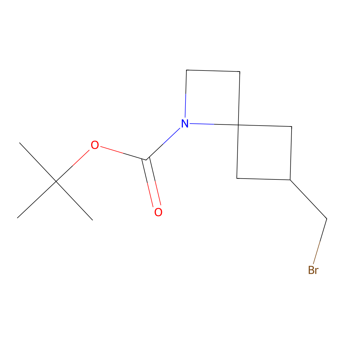 Tert-butyl 6-(bromomethyl)-1-azaspiro[3.3]heptane-1-carboxylate molecular structure, CAS 2768326-97-0