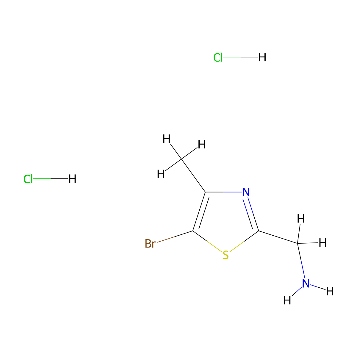 1-(5-Bromo-4-methyl-1,3-thiazol-2-yl)methanamine dihydrochloride molecular structure, CAS 2768327-02-0