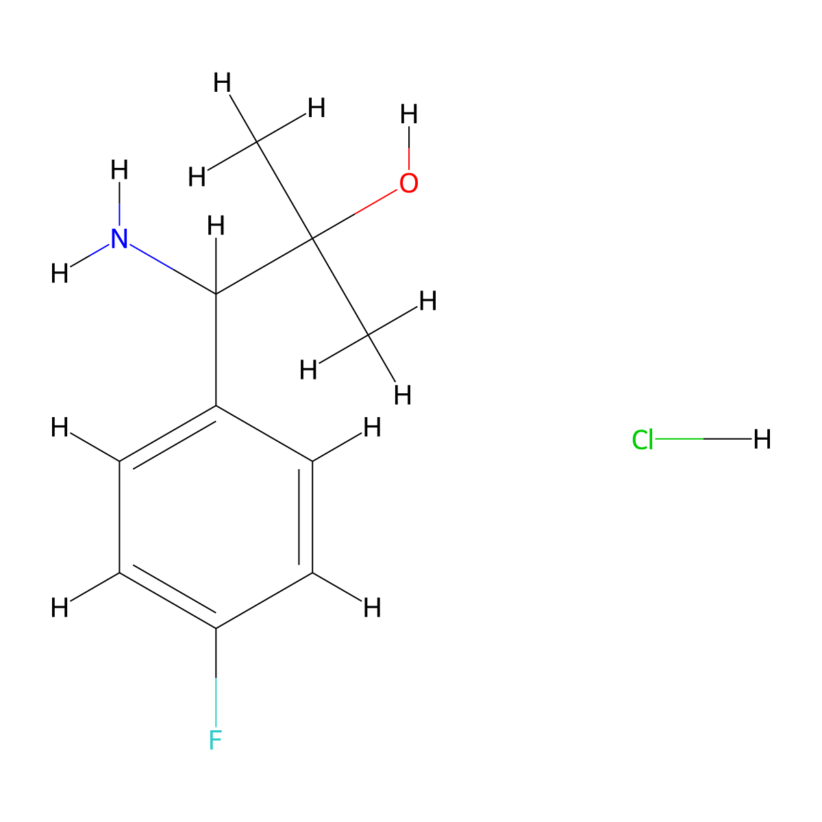 1-Amino-1-(4-fluorophenyl)-2-methylpropan-2-ol hydrochloride molecular structure, CAS 2768327-03-1