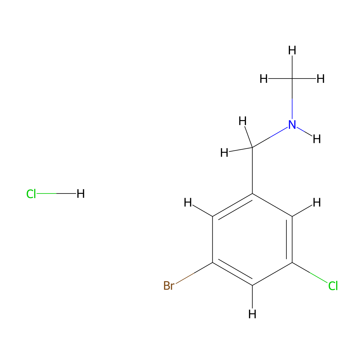 [(3-Bromo-5-chlorophenyl)methyl](methyl)amine hydrochloride molecular structure, CAS 2768327-05-3