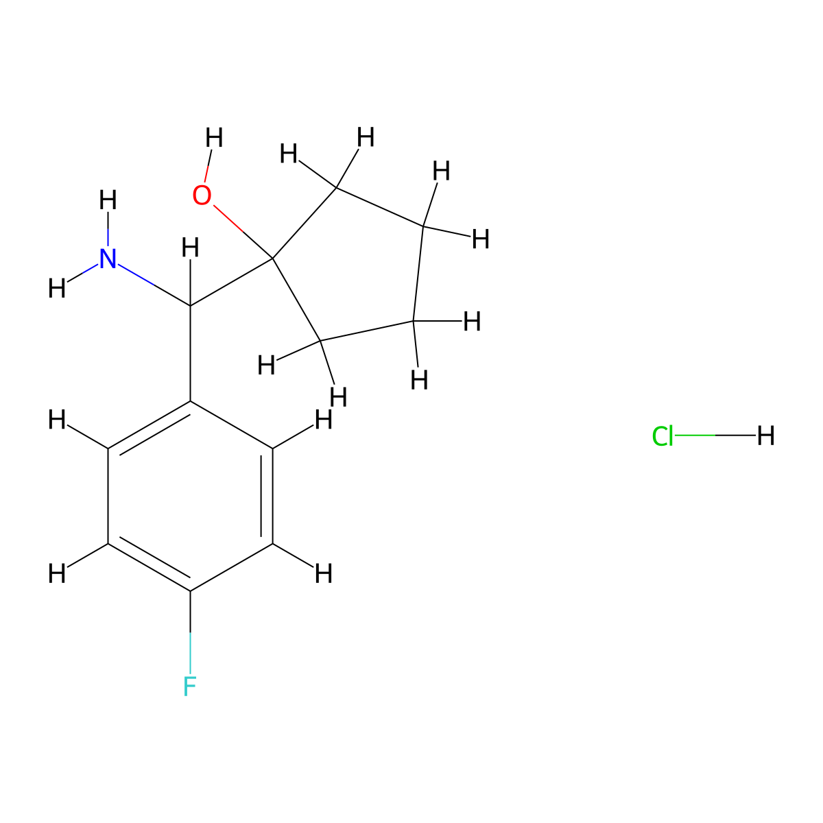 1-[Amino(4-fluorophenyl)methyl]cyclopentan-1-ol hydrochloride molecular structure, CAS 2768327-12-2