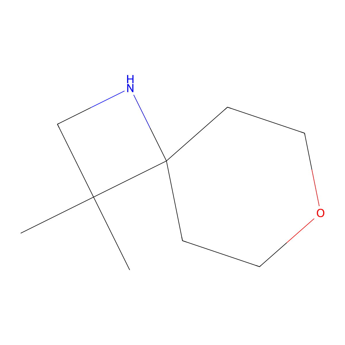 3,3-Dimethyl-7-oxa-1-azaspiro[3.5]nonane molecular structure, CAS 2768327-18-8