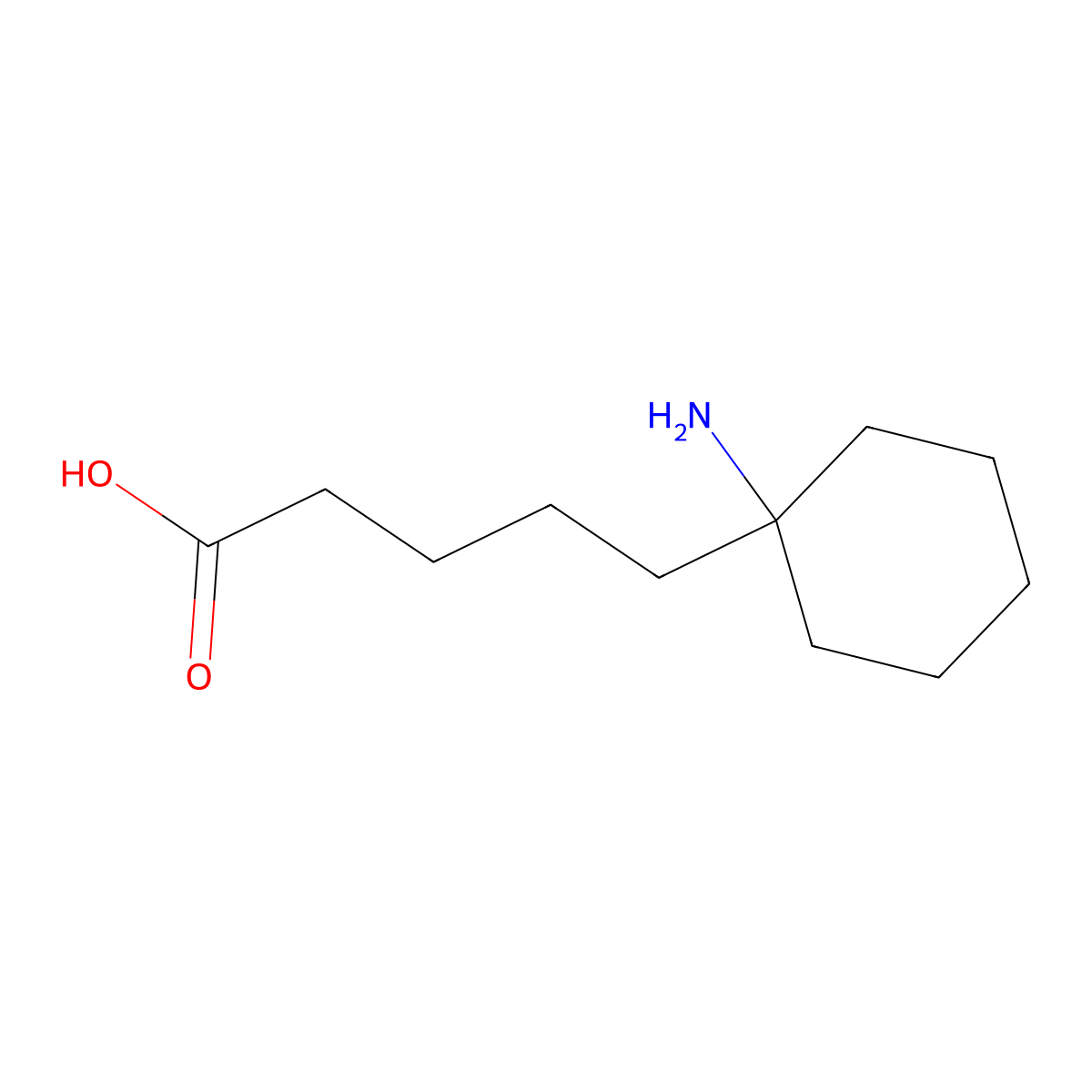 5-(1-Aminocyclohexyl)pentanoic acid molecular structure, CAS 2768327-19-9