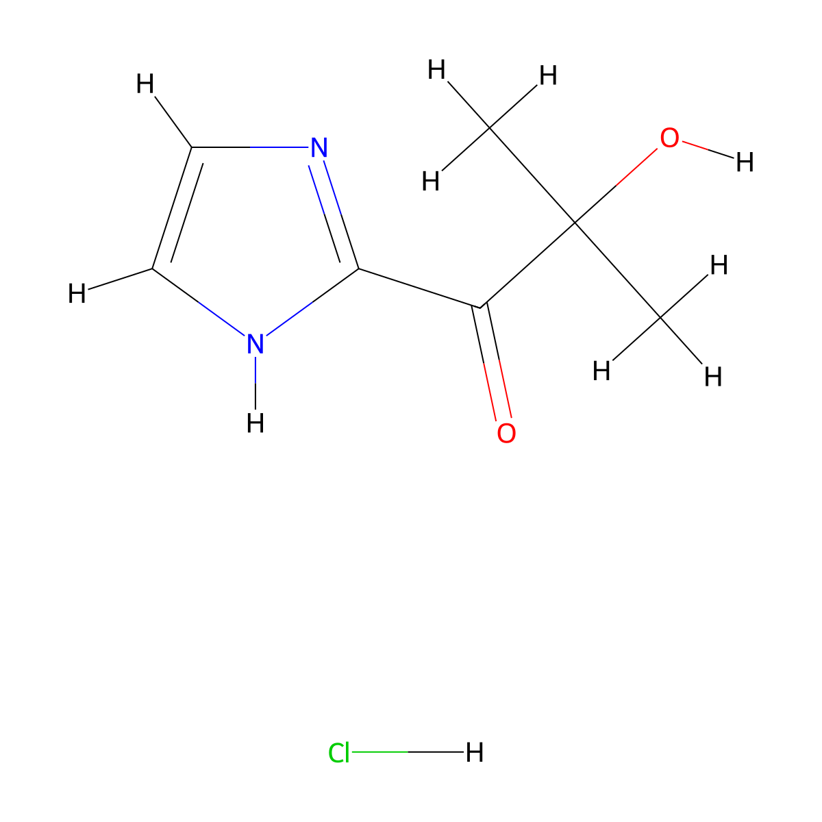 2-hydroxy-1-(1H-imidazol-2-yl)-2-methylpropan-1-one hydrochloride molecular structure, CAS 2768327-26-8