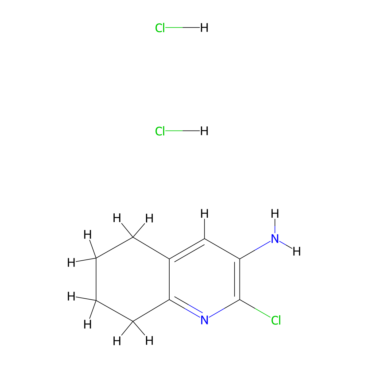 2-Chloro-5,6,7,8-tetrahydroquinolin-3-amine dihydrochloride molecular structure, CAS 2768327-31-5