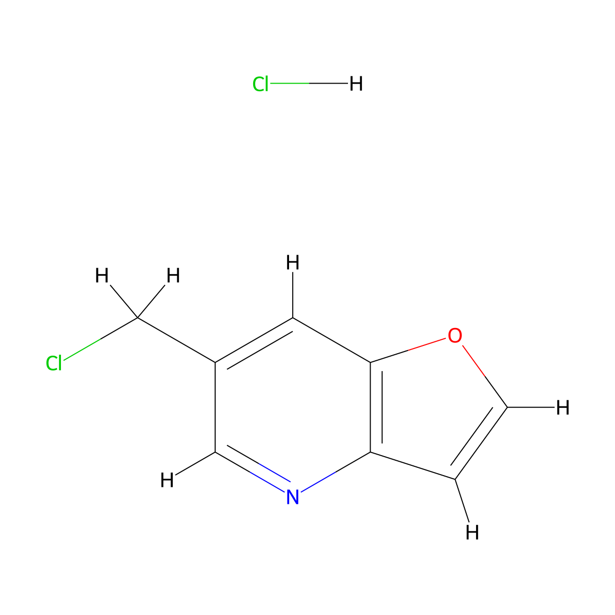 6-(Chloromethyl)furo[3,2-b]pyridine hydrochloride molecular structure, CAS 2768327-38-2