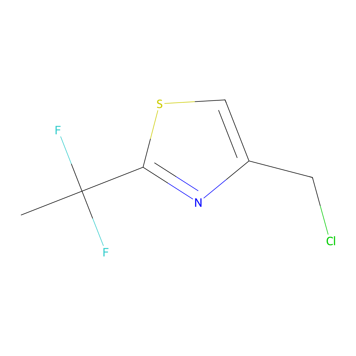 4-(Chloromethyl)-2-(1,1-difluoroethyl)-1,3-thiazole molecular structure, CAS 2768327-42-8
