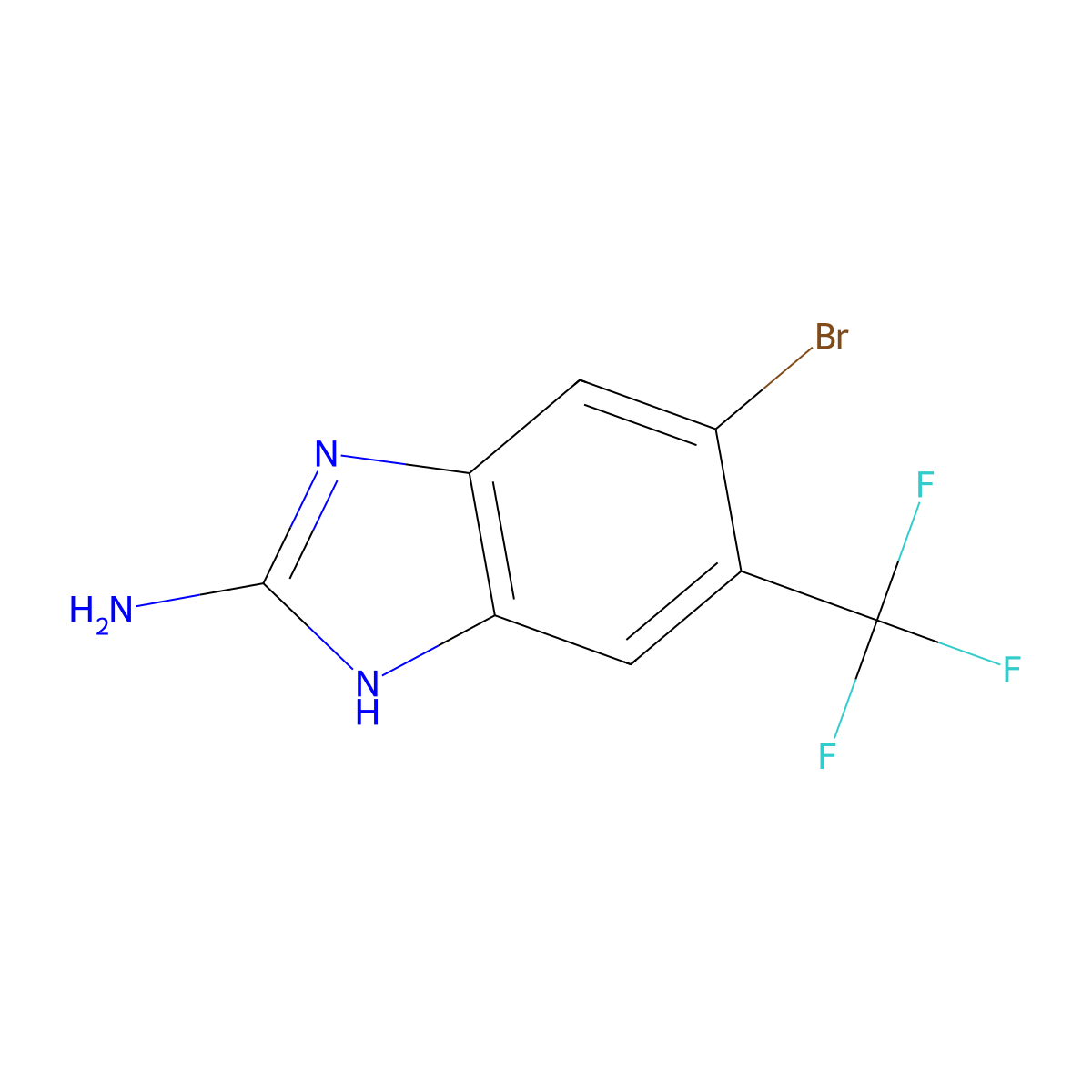 6-bromo-5-(trifluoromethyl)-1H-1,3-benzodiazol-2-amine molecular structure, CAS 2768327-43-9