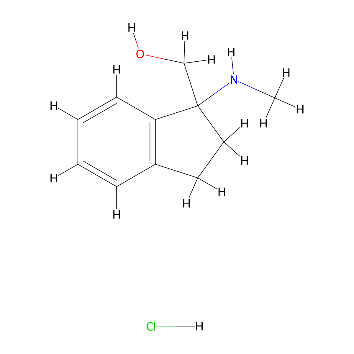 [1-(methylamino)-2,3-dihydro-1H-inden-1-yl]methanol hydrochloride molecular structure, CAS 2768327-49-5