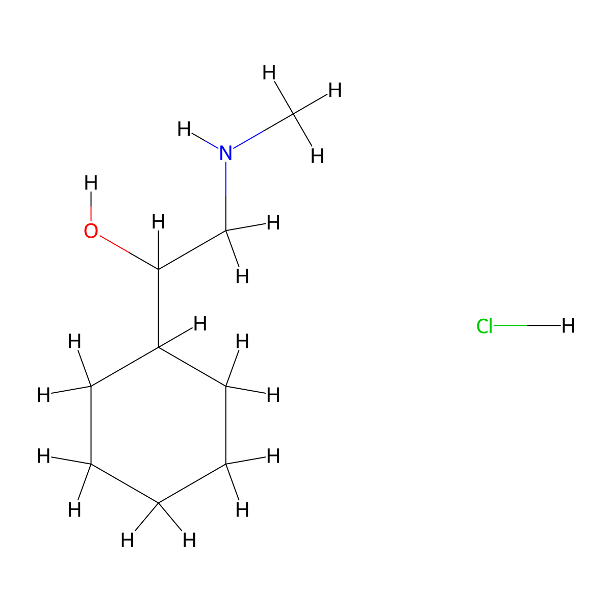 1-Cyclohexyl-2-(methylamino)ethan-1-ol hydrochloride molecular structure, CAS 2768327-56-4