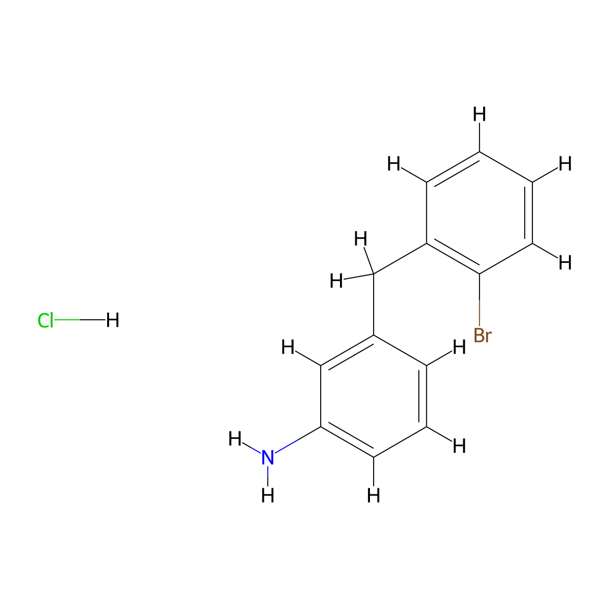3-[(2-Bromophenyl)methyl]aniline hydrochloride molecular structure, CAS 2768327-61-1