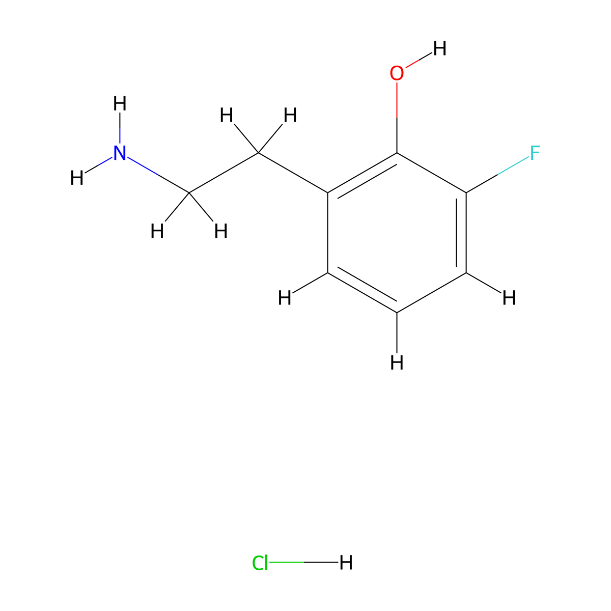 2-(2-Aminoethyl)-6-fluorophenol hydrochloride molecular structure, CAS 2768327-64-4