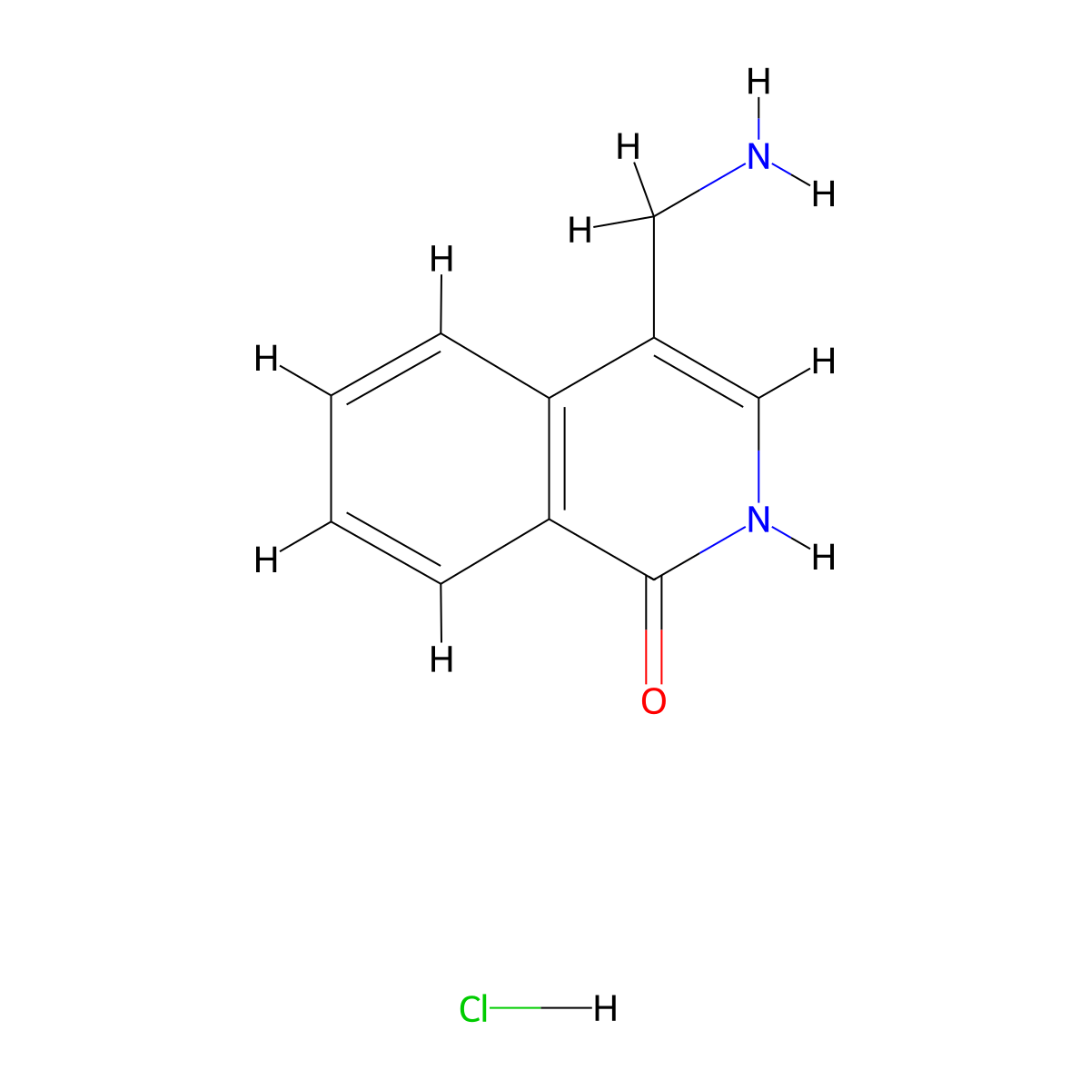 4-(Aminomethyl)-1,2-dihydroisoquinolin-1-one hydrochloride molecular structure, CAS 2768327-65-5