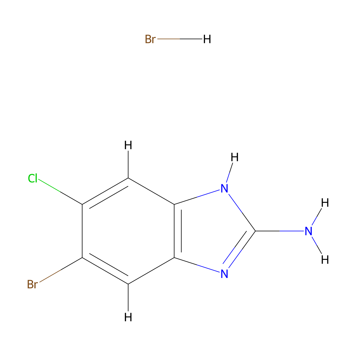 6-bromo-5-chloro-1H-1,3-benzodiazol-2-amine hydrobromide molecular structure, CAS 2768327-68-8