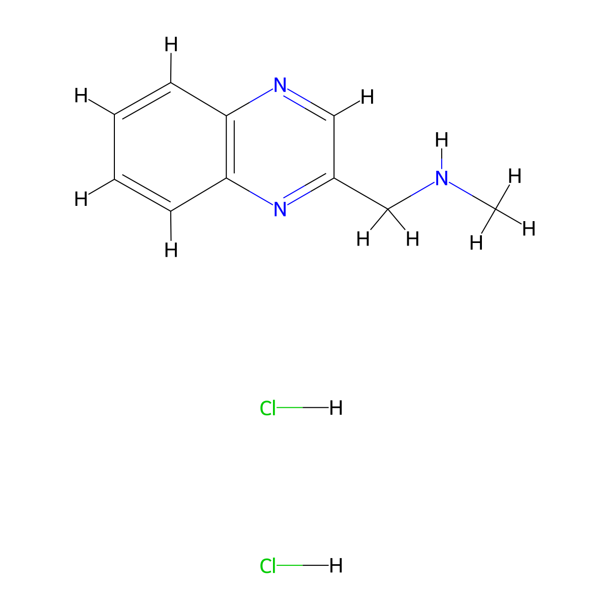 Methyl[(quinoxalin-2-yl)methyl]amine dihydrochloride molecular structure, CAS 2768327-71-3