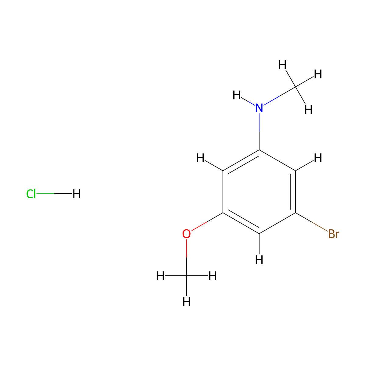 3-bromo-5-methoxy-N-methylaniline hydrochloride molecular structure, CAS 2768327-73-5