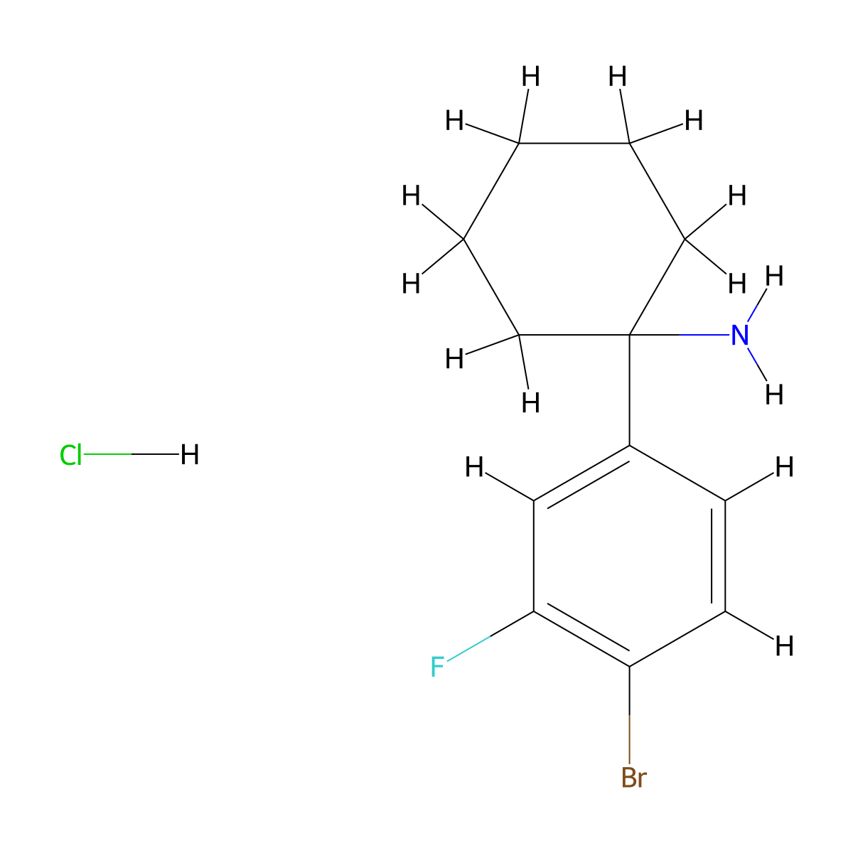 1-(4-Bromo-3-fluorophenyl)cyclohexan-1-amine hydrochloride molecular structure, CAS 2768332-19-8