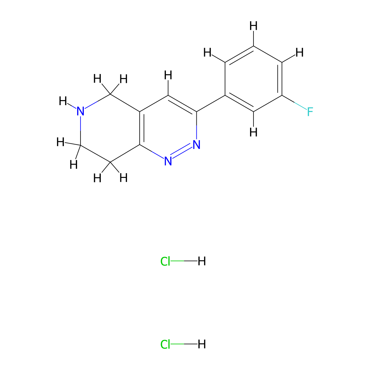 3-(3-fluorophenyl)-5H,6H,7H,8H-pyrido[4,3-c]pyridazine dihydrochloride molecular structure, CAS 2768332-22-3