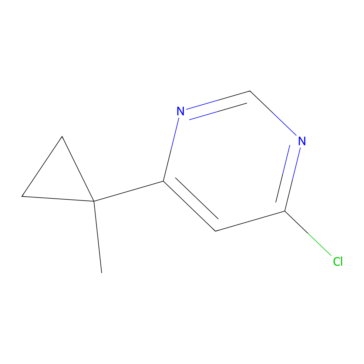 4-Chloro-6-(1-methylcyclopropyl)pyrimidine molecular structure, CAS 2768332-24-5