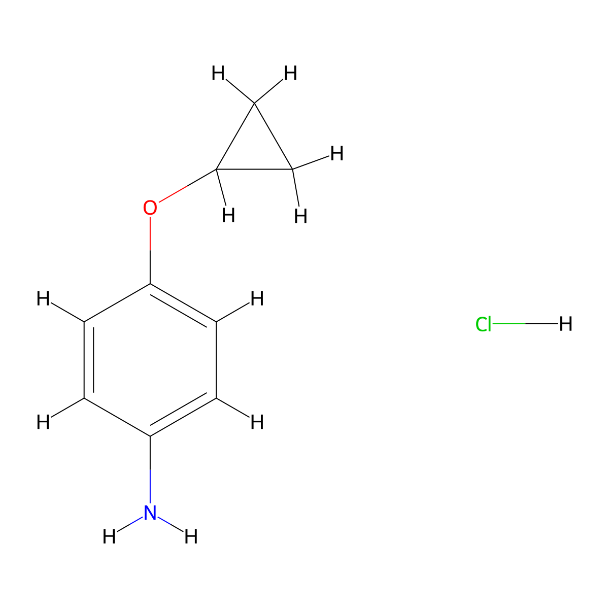 4-Cyclopropoxyaniline hydrochloride molecular structure, CAS 2768332-25-6