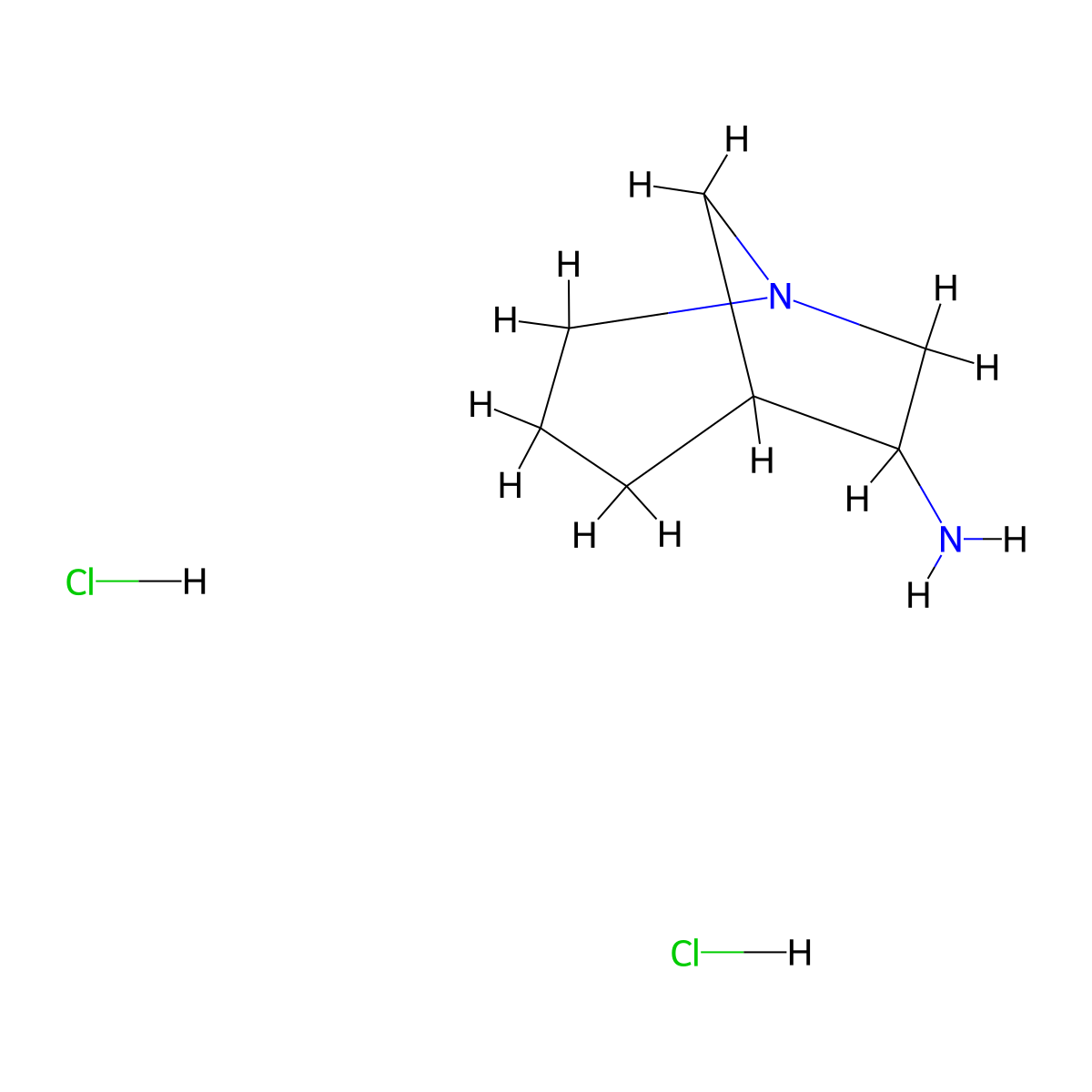 1-Azabicyclo[3.2.1]octan-6-amine dihydrochloride molecular structure, CAS 2768332-27-8