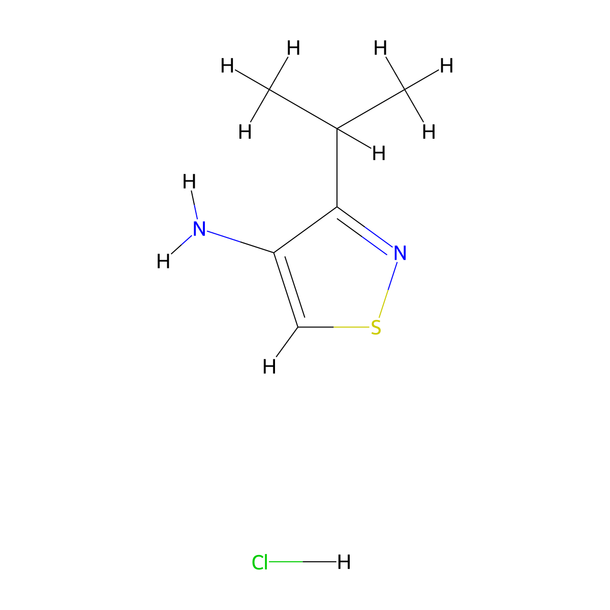 3-(Propan-2-yl)-1,2-thiazol-4-amine hydrochloride molecular structure, CAS 2768332-34-7