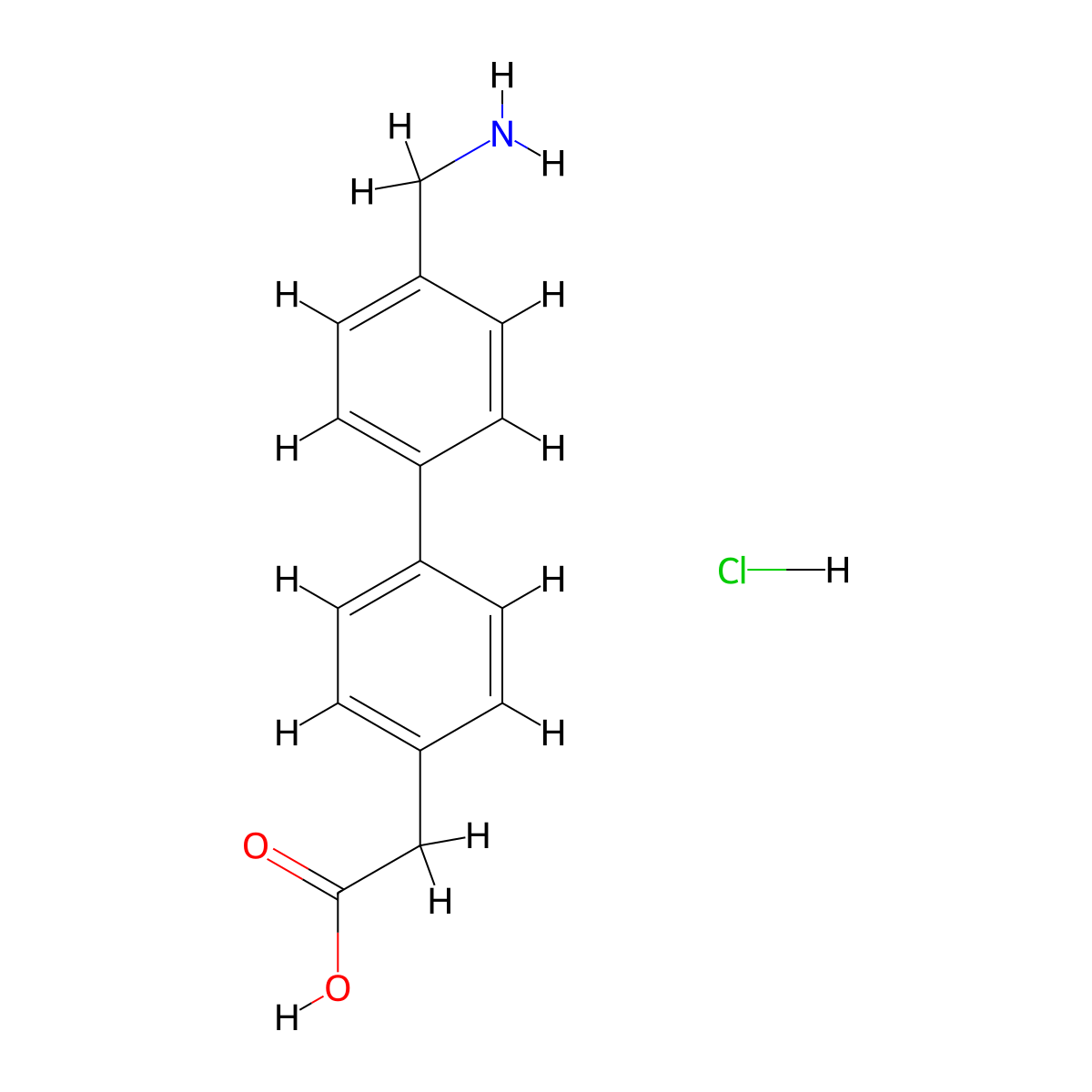 2-[4'-(Aminomethyl)-[1,1'-biphenyl]-4-yl]acetic acid hydrochloride molecular structure, CAS 2768333-55-5