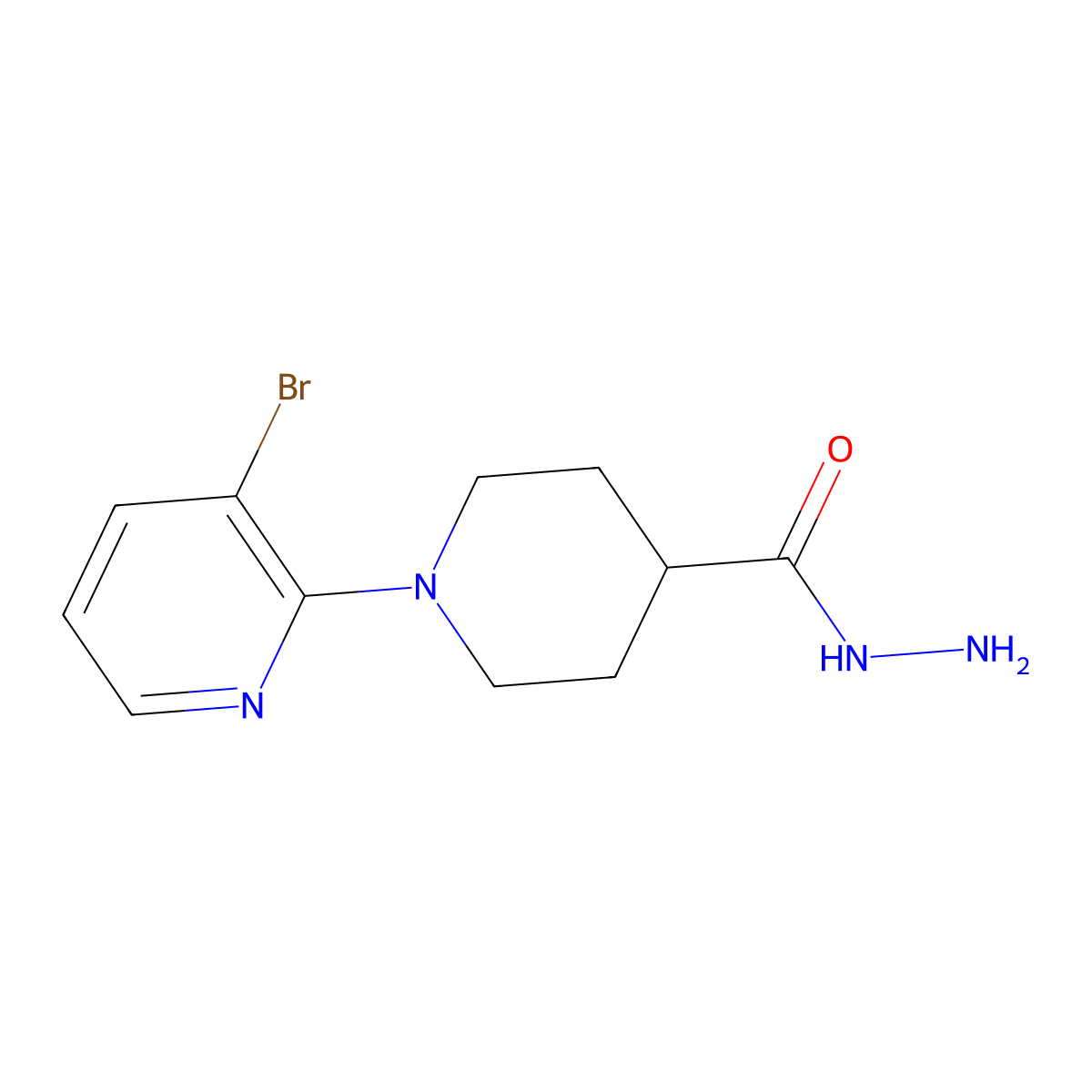 1-(3-Bromopyridin-2-yl)piperidine-4-carbohydrazide molecular structure, CAS 2768360-63-8