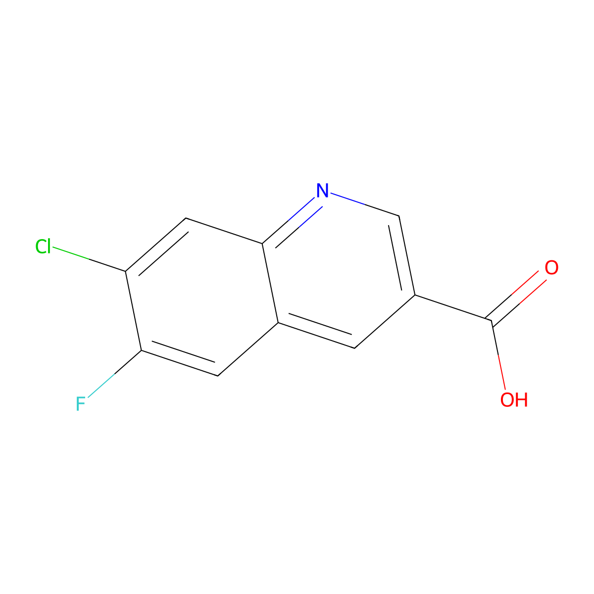 7-Chloro-6-fluoroquinoline-3-carboxylic acid molecular structure, CAS 2768384-90-1