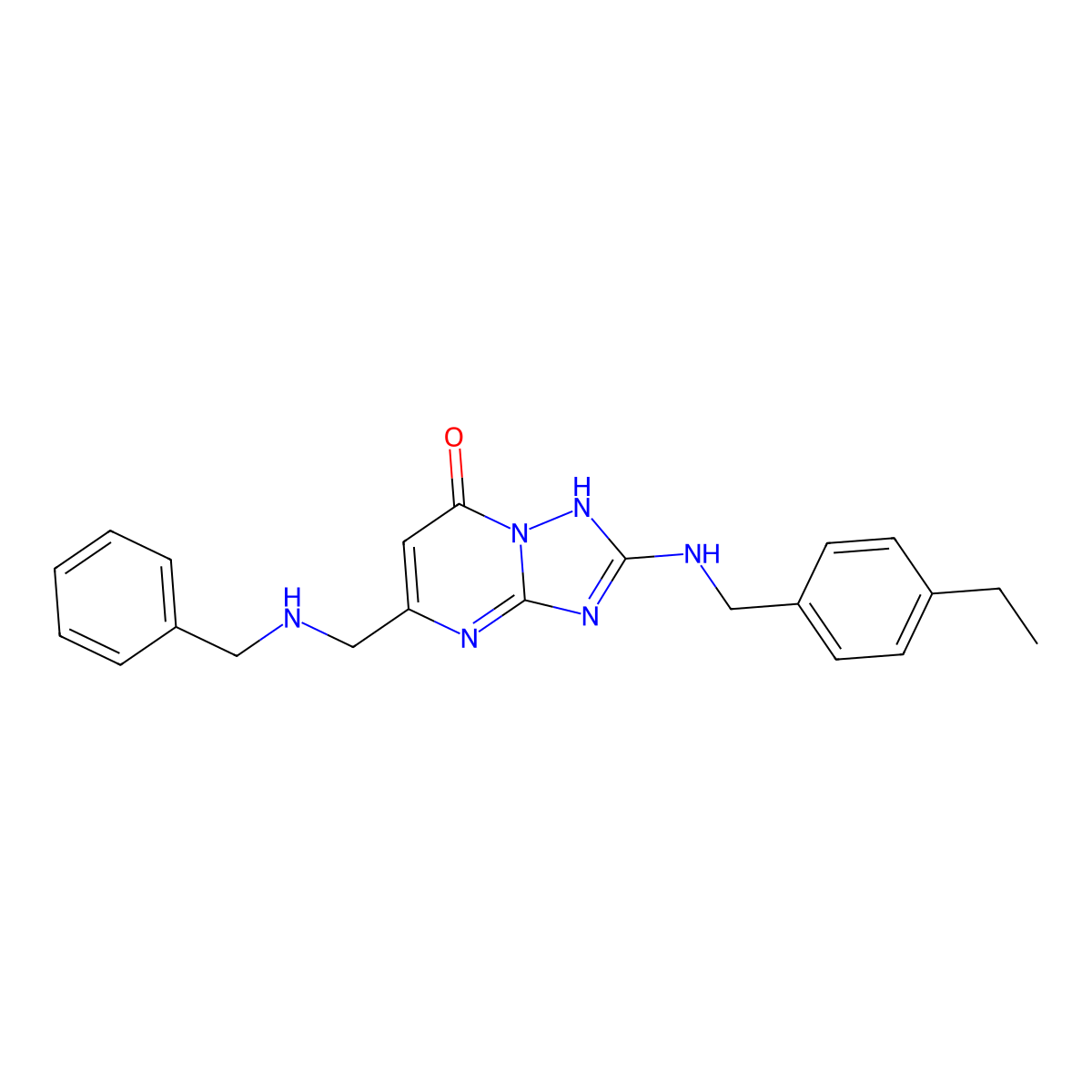 5-[(benzylamino)methyl]-2-[(4-ethylphenyl)methylamino]-1H-[1,2,4]triazolo[1,5-a]pyrimidin-7-one molecular structure, CAS 2768426-49-7