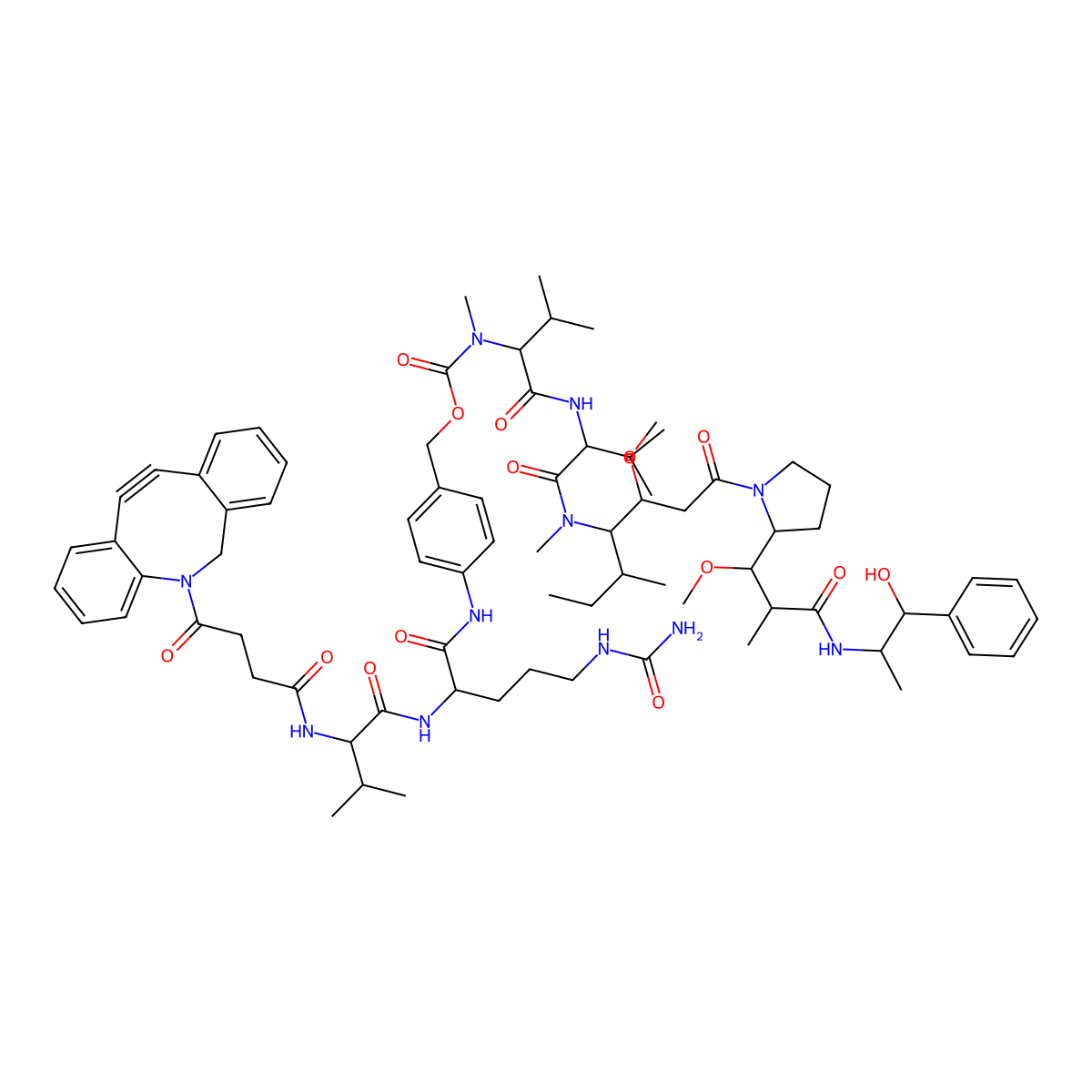 DBCO-Val-Cit-PAB-MMAE molecular structure, CAS 2768446-73-5
