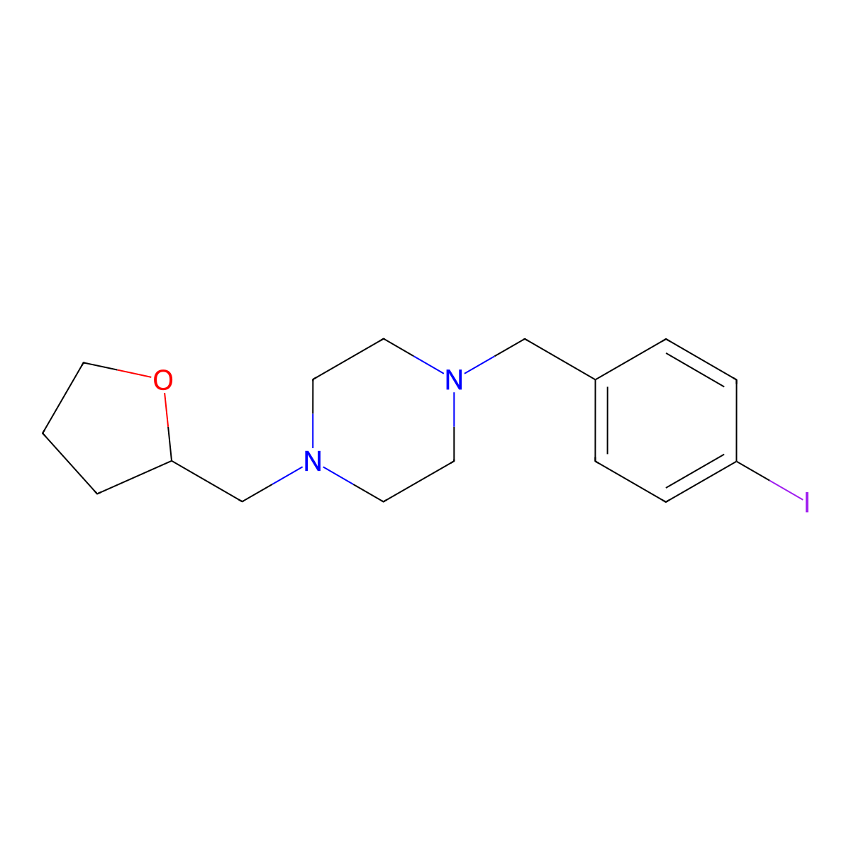 (S)-1-(4-Iodobenzyl)-4-[(tetrahydrofuran-2-YL)methyl]piperazine molecular structure, CAS 2768496-88-2