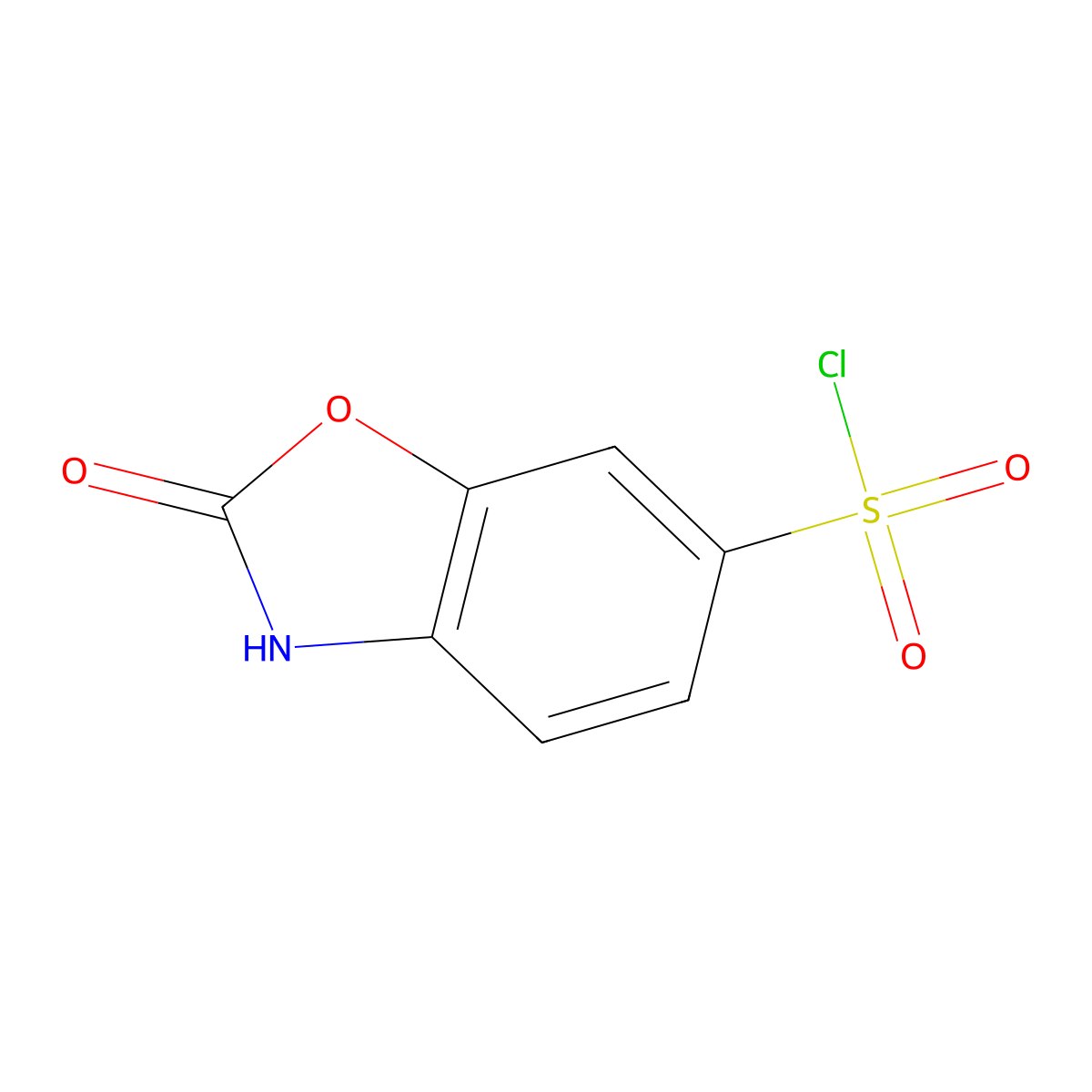 6-Benzoxazolesulfonyl chloride, 2,3-dihydro-2-oxo- molecular structure, CAS 27685-90-1