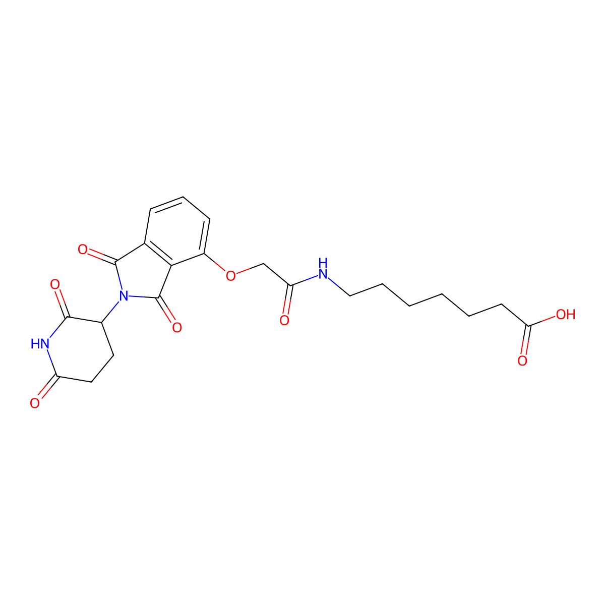 7-(2-((2-(2,6-Dioxopiperidin-3-yl)-1,3-dioxoisoindolin-4-yl)oxy)acetamido)heptanoic acid molecular structure, CAS 2768514-60-7