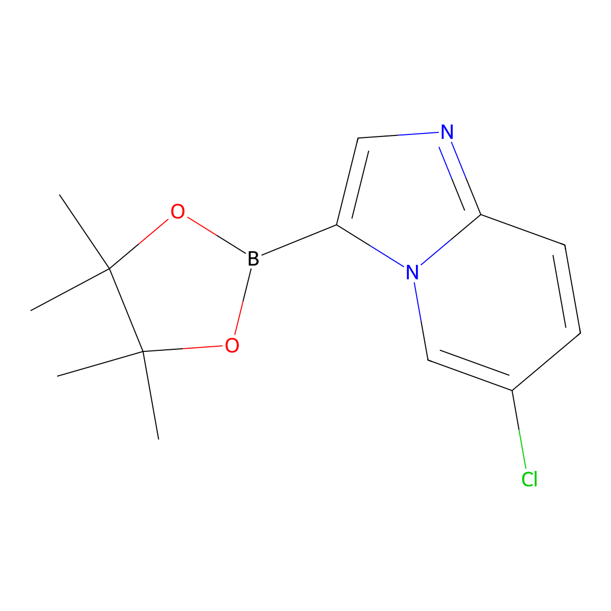 6-Chloro-3-(4,4,5,5-tetramethyl-1,3,2-dioxaborolan-2-yl)imidazo[1,2-a]pyridine molecular structure, CAS 2768550-15-6