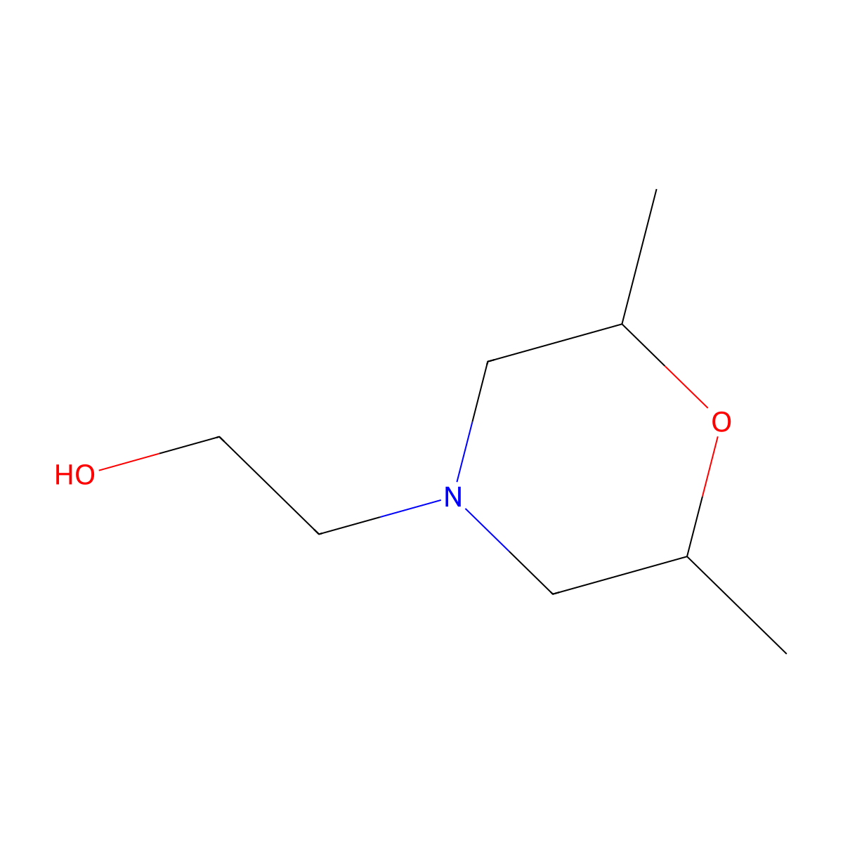 2-((2S,6R)-2,6-dimethylmorpholino)ethanol molecular structure, CAS 276860-60-7